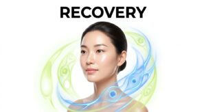 한의학적 케어 후 회복된 피부의 평온함과 재생을 상징하는 이미지